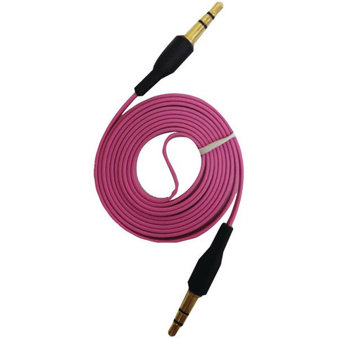 IESSENTIALS IE-AUX-PK 3.5mm Flat Auxiliary Cable, 3.3ft (Pink)