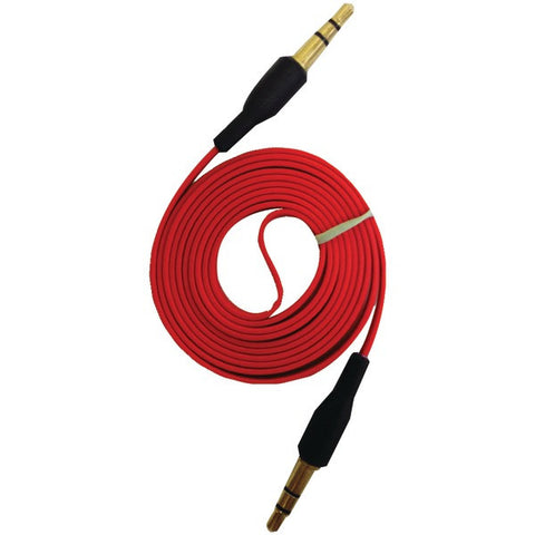 IESSENTIALS IE-AUX-RD 3.5mm Flat Auxiliary Cable, 3.3ft (Red)