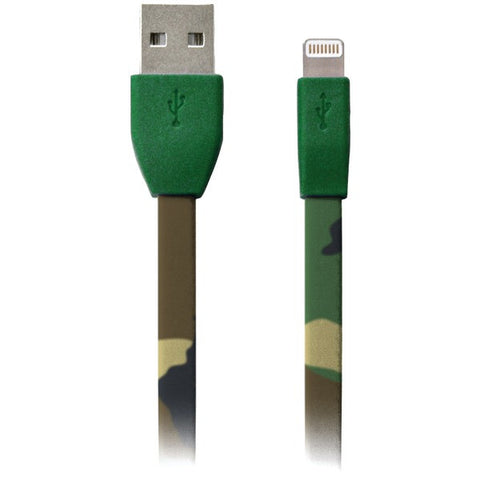 IESSENTIALS IPLH5-FDC-CAMO Charge & Sync Flat Lightning(R) to USB Cable, 3.3ft