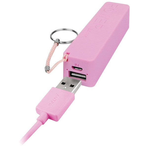 IESSENTIALS IE-PB-PK 2,600mAh Li-Ion Battery Bank (Pink)