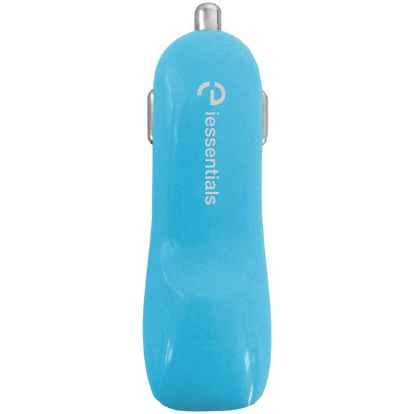 IESSENTIALS IE-PCP2U-BL 2.1-Amp Dual-USB Car Charger (Blue)