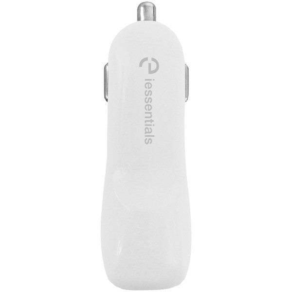 IESSENTIALS IE-PCP2U-WT 2.1-Amp Dual-USB Car Charger (White)