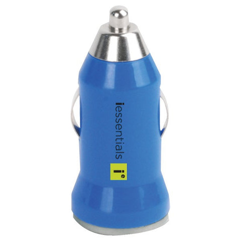 IESSENTIALS IE-PCPUSB-BL iPhone(R)-iPod(R)-Smartphone 1-Amp USB Car Charger (Blue)