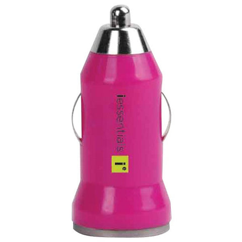 IESSENTIALS IE-PCPUSB-PK iPhone(R)-iPod(R)-Smartphone 1-Amp USB Car Charger (Pink)