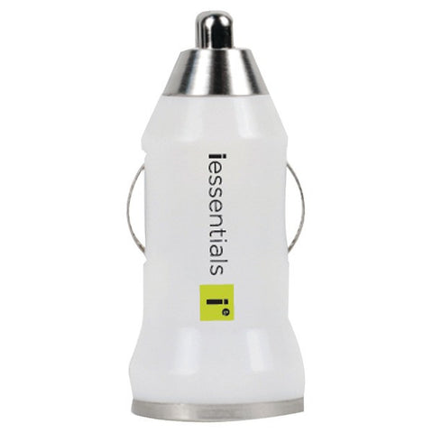 IESSENTIALS IE-PCPUSB-WT iPhone(R)-iPod(R)-Smartphone 1-Amp USB Car Charger (White)