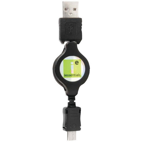 IESSENTIALS IE-MICRO-USBR Micro USB to USB Retractable Data Cable