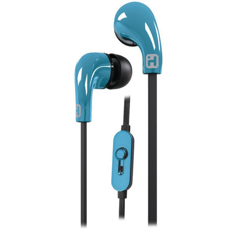 IHOME iB26LC Noise-Isolating Earbuds with Microphone (Blue)