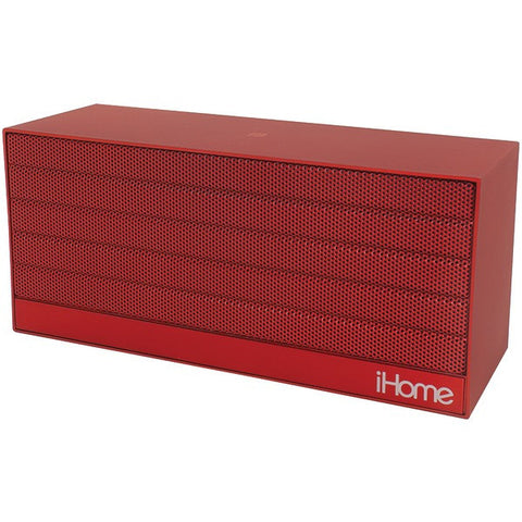 IHOME iBN27RX Bluetooth(R) Rechargeable Stereo Mini Speaker with NFC (Red)