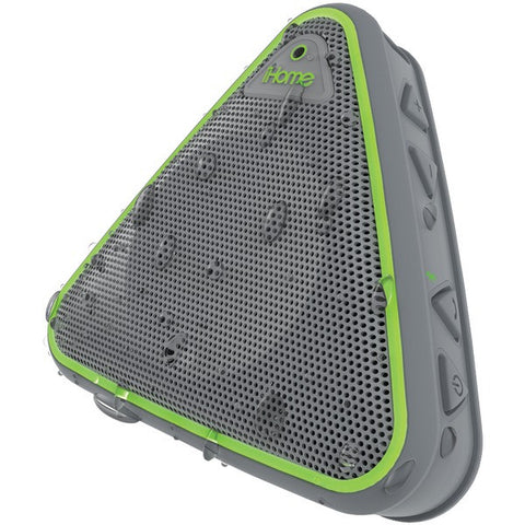 IHOME iBT3GQC Splashproof Bluetooth(R) Speaker with Speakerphone (Gray Green)