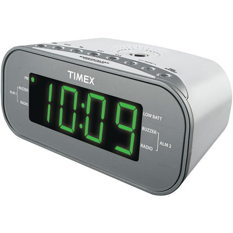 TIMEX T231WY2 AM-FM Dual Alarm Clock Radio with Digital Tuning (White)