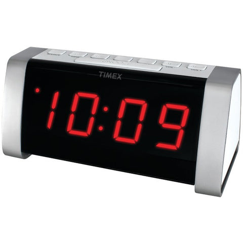 TIMEX T235W AM-FM Dual Alarm Clock Radio with Jumbo 1.8" LED Display & Auxiliary Input (White)