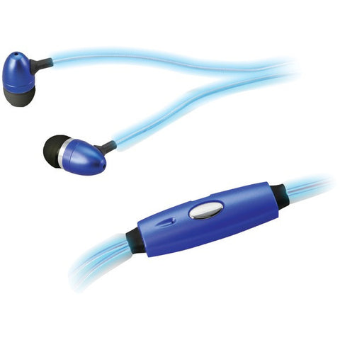 ILIVE iAEL65BU Glowing Earbuds with Microphone (Blue)