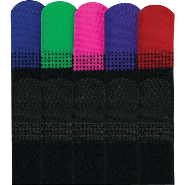 GE 11297 6" Hook-&-Loop Ties, Assorted Colors, 10 pk