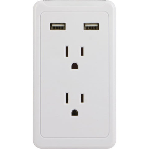 GE 13464 2-Outlet Wall Tap with 2 USB Ports