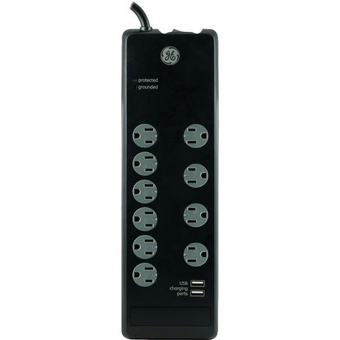 GE 13476 10-Outlet Surge Protector with 2 USB Ports