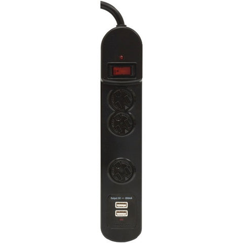 GE 14002 3-Outlet Surge Protector with 2 USB Charging Ports