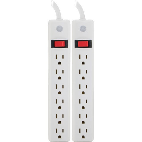 GE 14087 6-Outlet Power Strips, 2 pk