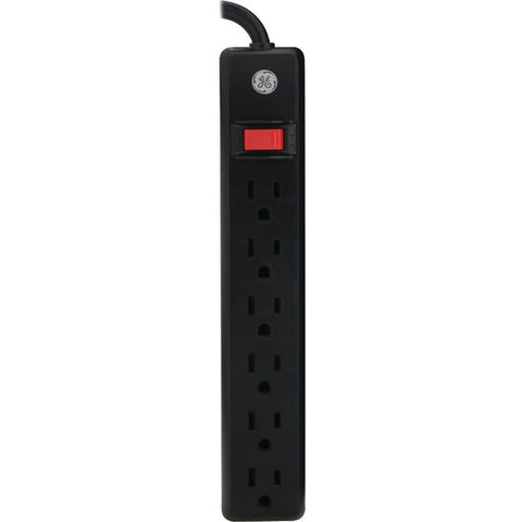 GE 14088 6-Outlet Power Strip (Black, 6ft Cord)