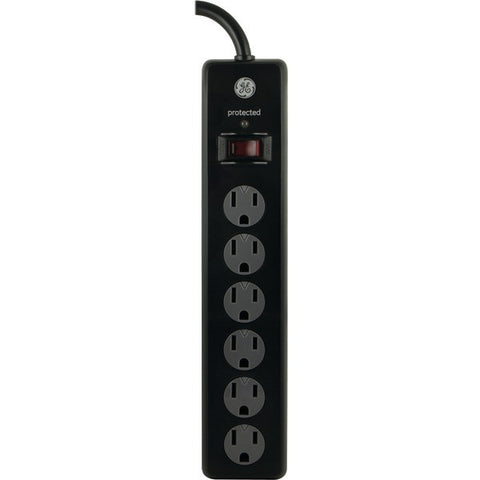 GE 14091 6-Outlet Surge Protector (Black, 6ft Cord)