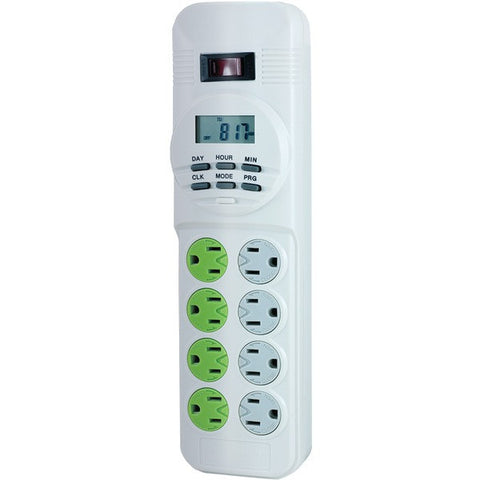 GE 14623 8-Outlet Surge Protector with Energy-Saving Digital Timer, 4ft Cord
