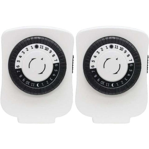 GE 15417 24-Hour Polarized Plug-in Mechanical Timer with 48 On-off & 1 Outlet, 2 pk