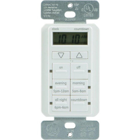 GE 25055 TouchSmart(TM) In-Wall Digital Timer with 6 Pushbuttons