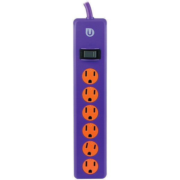 GE 25116 Uber(TM) 6-Outlet Power Strip (Purple & Orange)