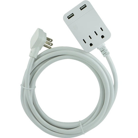 General Electric 32089 USB Extension Cord with Surge Protection, 12ft