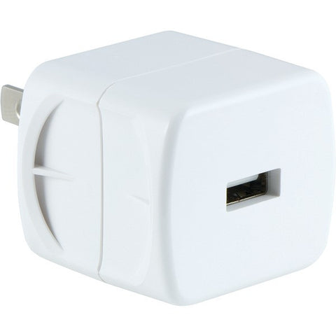 GE 94337 1-Amp 1-Port USB Wall Charger with Folding Prongs (White)