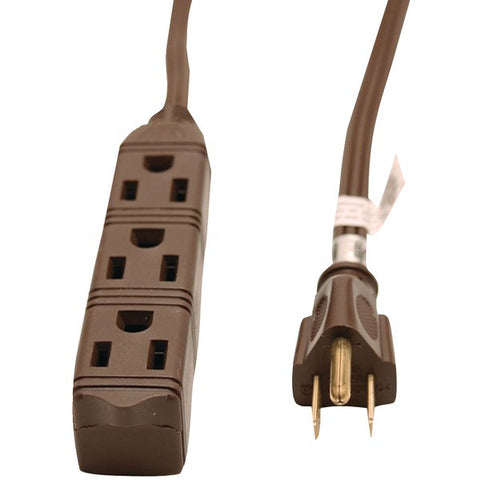 GE JASHEP50670 3-Outlet Grounded Office Cord, 8ft (Brown)
