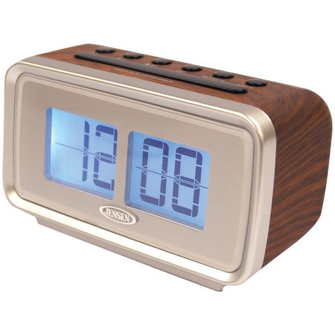 JENSEN JCR-232 AM-FM Dual Alarm Clock with Digital Retro Flip Display