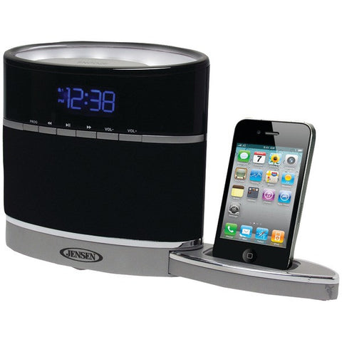JENSEN JiMS-185i iPhone(R)-iPod(R) Docking Alarm Clock Radio with Night-Light