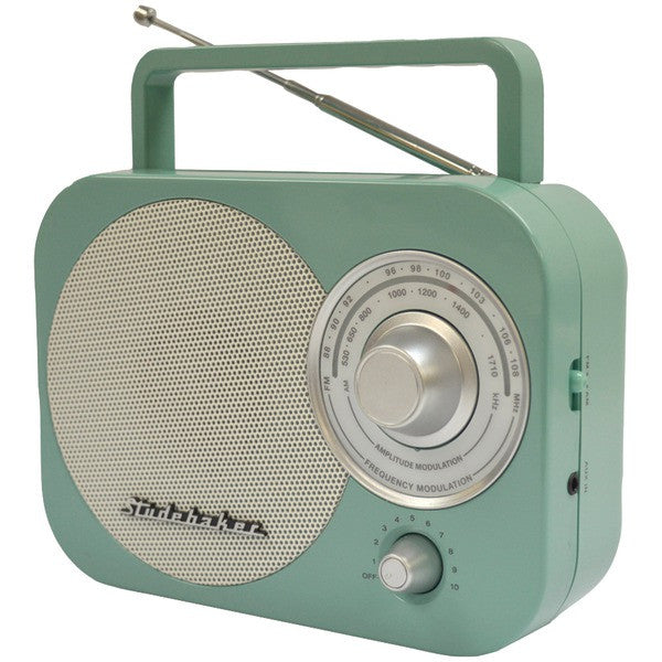 STUDEBAKER SB2000TE Portable AM-FM Radio (Teal)