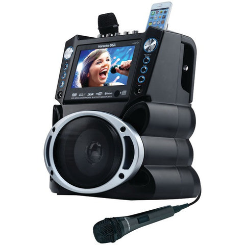 KARAOKE USA GF840 DVD-CD+G-MP3+G Bluetooth(R) Karaoke System with 7" TFT Color Screen