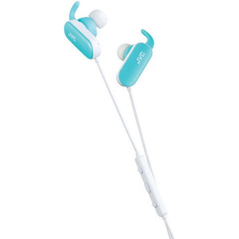 JVC HAEBT5A Bluetooth(R) Exercise Headphones with Microphone (Blue)