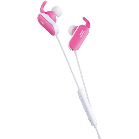 JVC HAEBT5P Bluetooth(R) Exercise Headphones with Microphone (Pink)