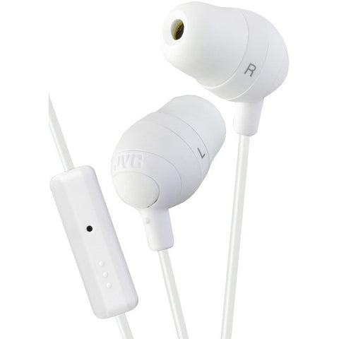 JVC HAFR37W Marshmallow(R) Inner-Ear Earbuds with Microphone & Remote (White)