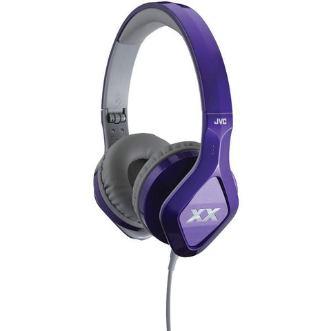 JVC HA-SR100XV Elation XX Series Headband Over-Ear Headphones with Microphone (Violet)