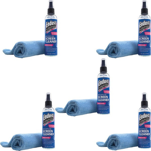 Endust 12275 Lcd And Plasma Screen Gel Cleaner With Microfiber Towel 5 Pk