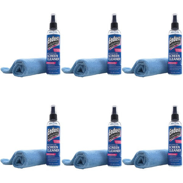 Endust 12275 Lcd And Plasma Screen Gel Cleaner With Microfiber Towel 6 Pk