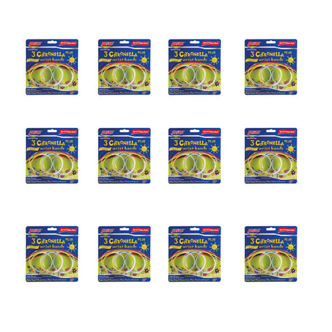 Pic Band3 Citronella Plus Wristband (12 Packs Of 3)