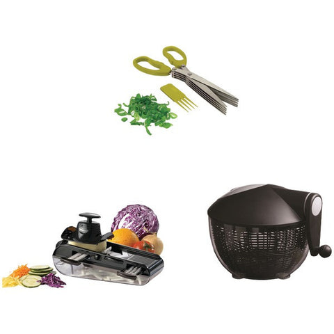 Starfrit Salad Making Kit With Herb Scissors, Salad Spinner And Easy Mandoline
