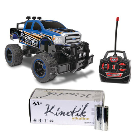 World Tech Toys 35995 1:14-scale Licensed Ford Rc Truck & Kinetic 50 Pk Aa