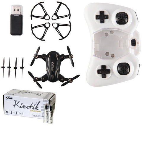 Cobra Rc Toys 909314 Folding Pocket Drone With Camera & Kinetic 50 Pk Aaa