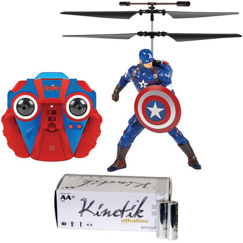 World Tech Toys 34871 2-channel Marvel Ir Helicopter & Kinetik Aa 50pk