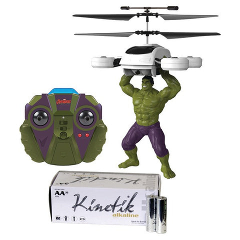World Tech Toys 34891 2-channel Marvel Ir Helicopter & Kinetik Aa 50pk