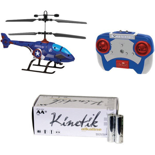 World Tech Toys 34898 2-channel Marvel Ir Helicopter & Kinetik Aa 50pk