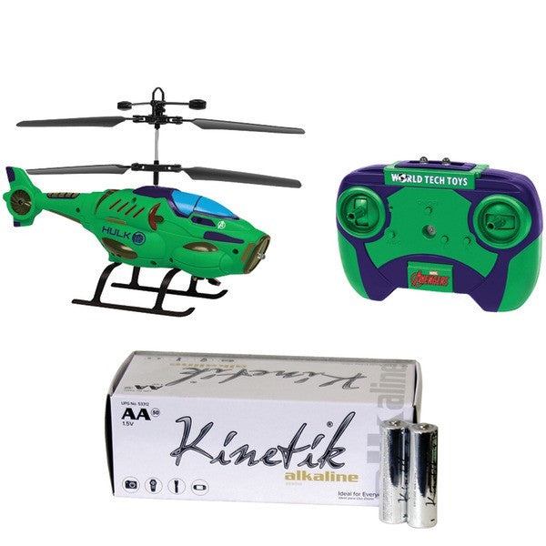 World Tech Toys 34900 2-channel Marvel Shaped Ir Helicopter & Kinetik Aa 50pk