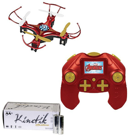 Marvel 33758 4.5-channel 2.4ghz Iron Man Micro Drone & Kinetic 50 Pk Aa