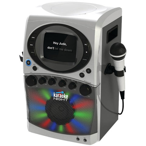 KARAOKE NIGHT KN355 CD+G Karaoke System with LED Light Show & 5.5" Monitor